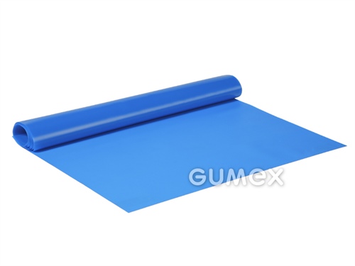 Fólie pro kancelářskou galanterii 843, tloušťka 0,25mm, šíře 1300mm, 81°ShA, desén D17, PVC, +5°C/+40°C, transparentní modrá